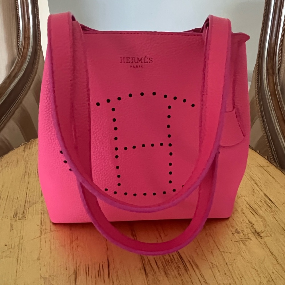 Leather pink  women bag - Picture 10 of 11